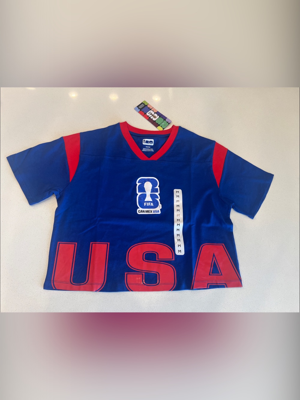 USA Graphic Short Sleeve Tee in Blue & Red - World Cup 2026 FIFA Team USA